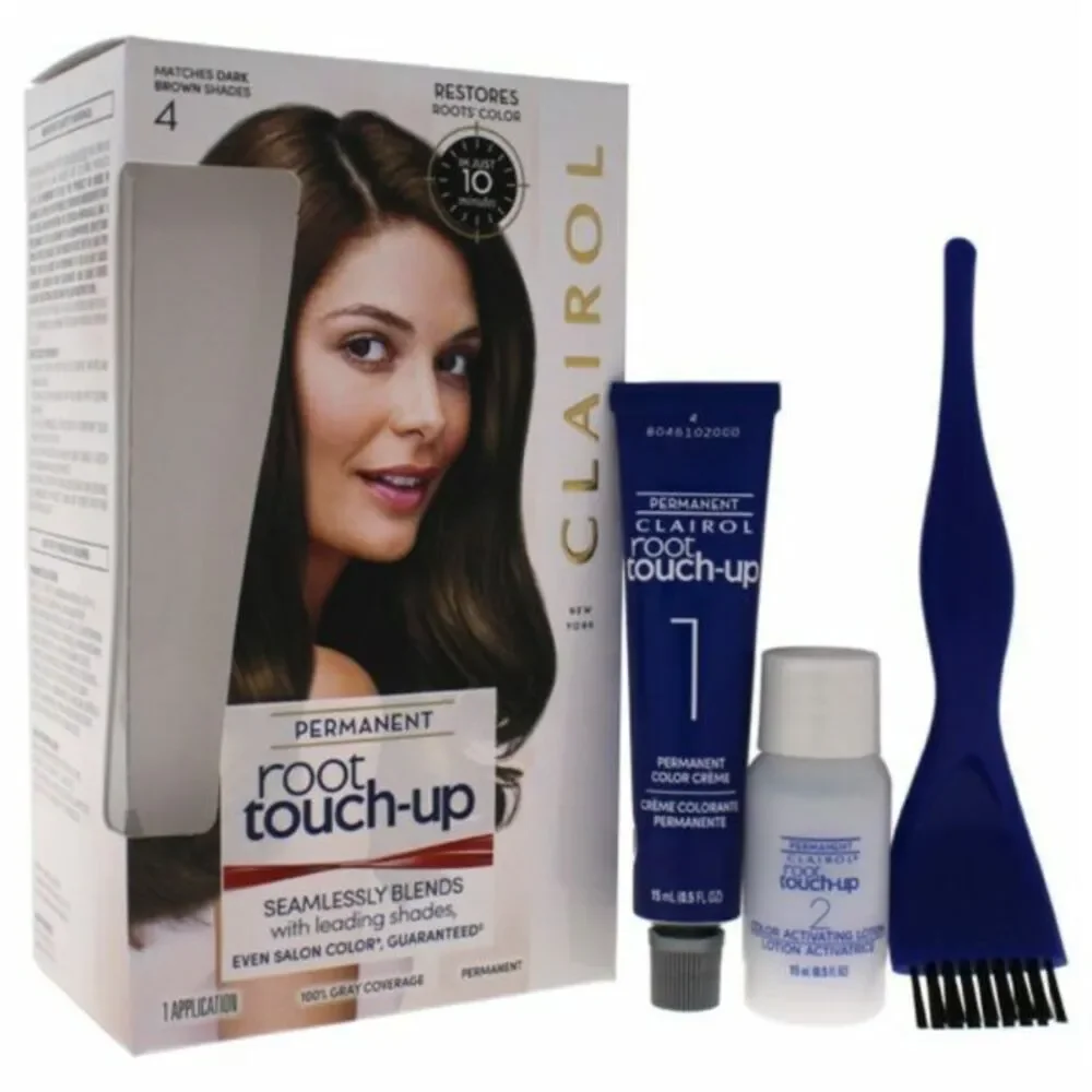 3 Clairol Nice 'n Easy Root Touch Up‎ Hair Color Kit #4 DARK BROWN